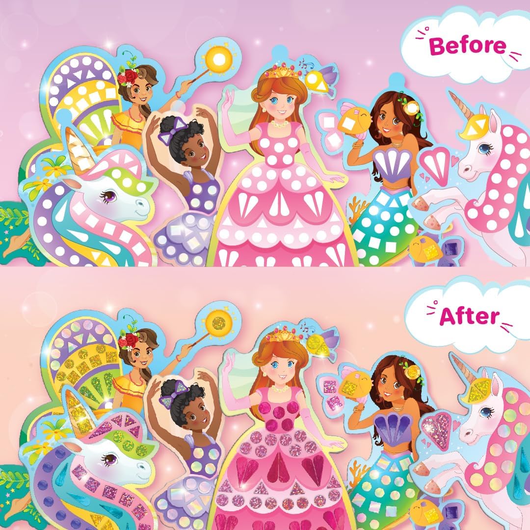 Detalle 1 de Imagimake Mirror Mosaic Princess & Unicorn Kit 950+