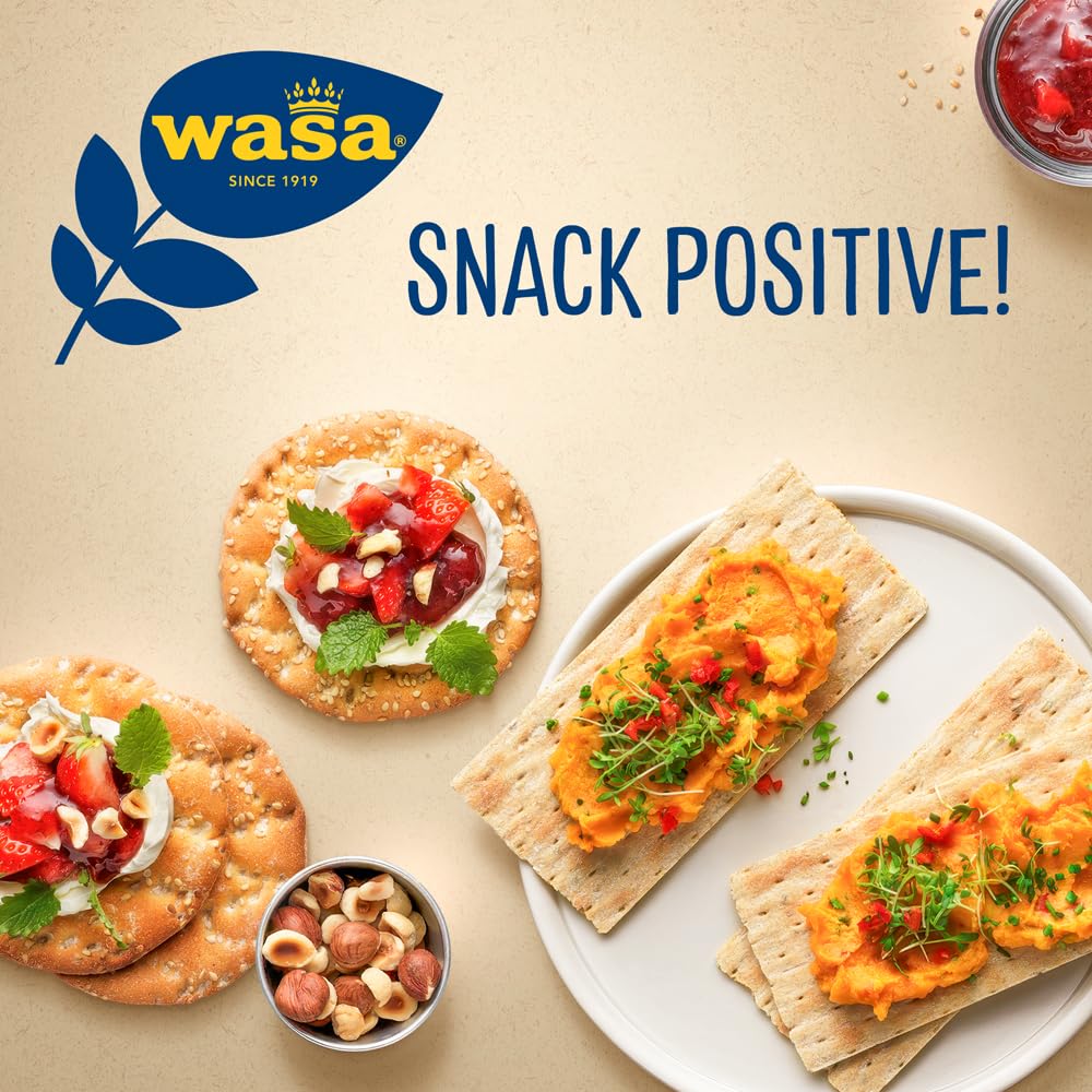 Detalle 1 de Wasa Tasty Snacks Cinnamon Rounds 267 g – kleiner, runder Zimt-Knäckebrot-Snack (Packung zu 4)