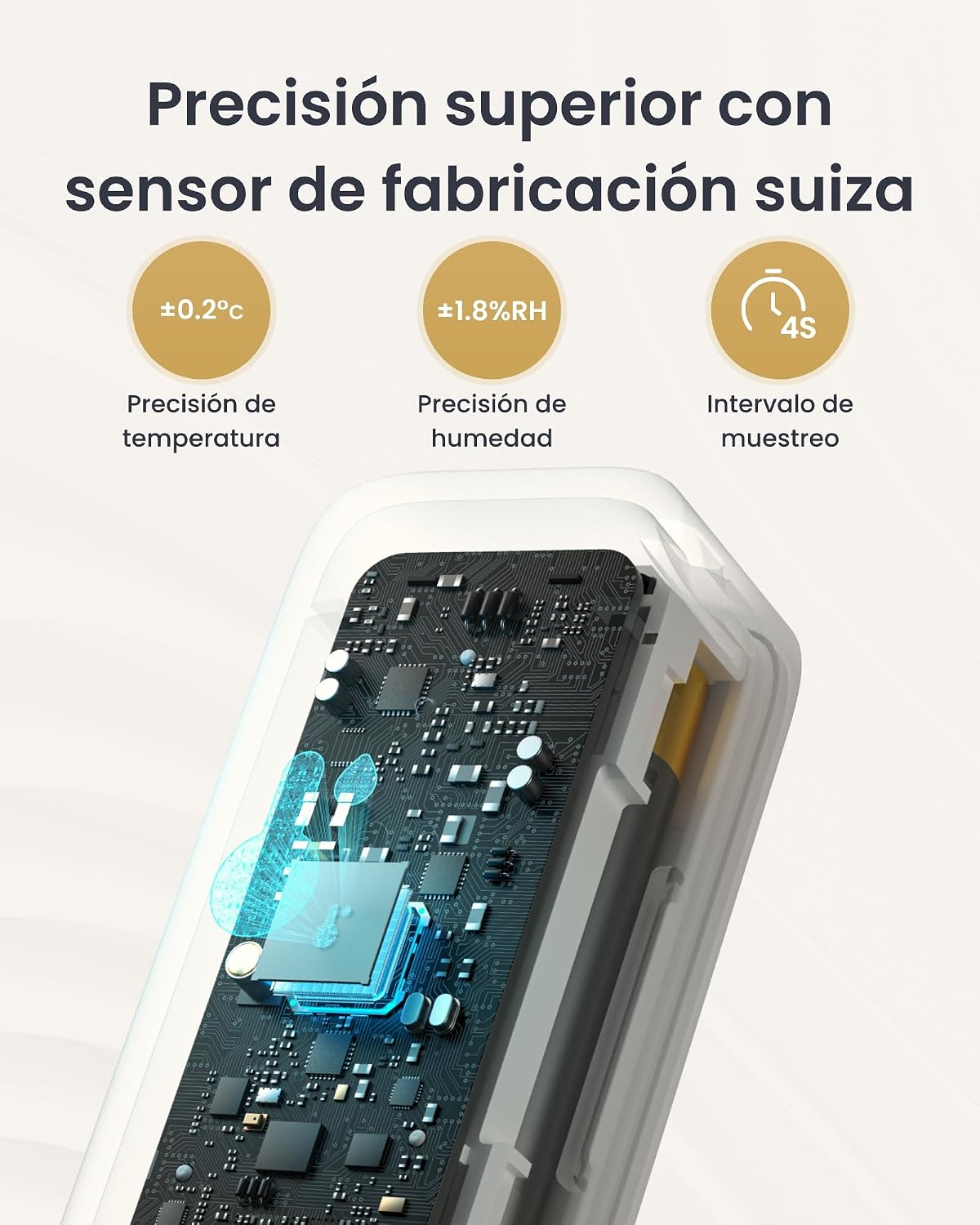 Detalle 1 de SwitchBot Termómetro Higrómetro WiFi 3-Pack con Hub Mini