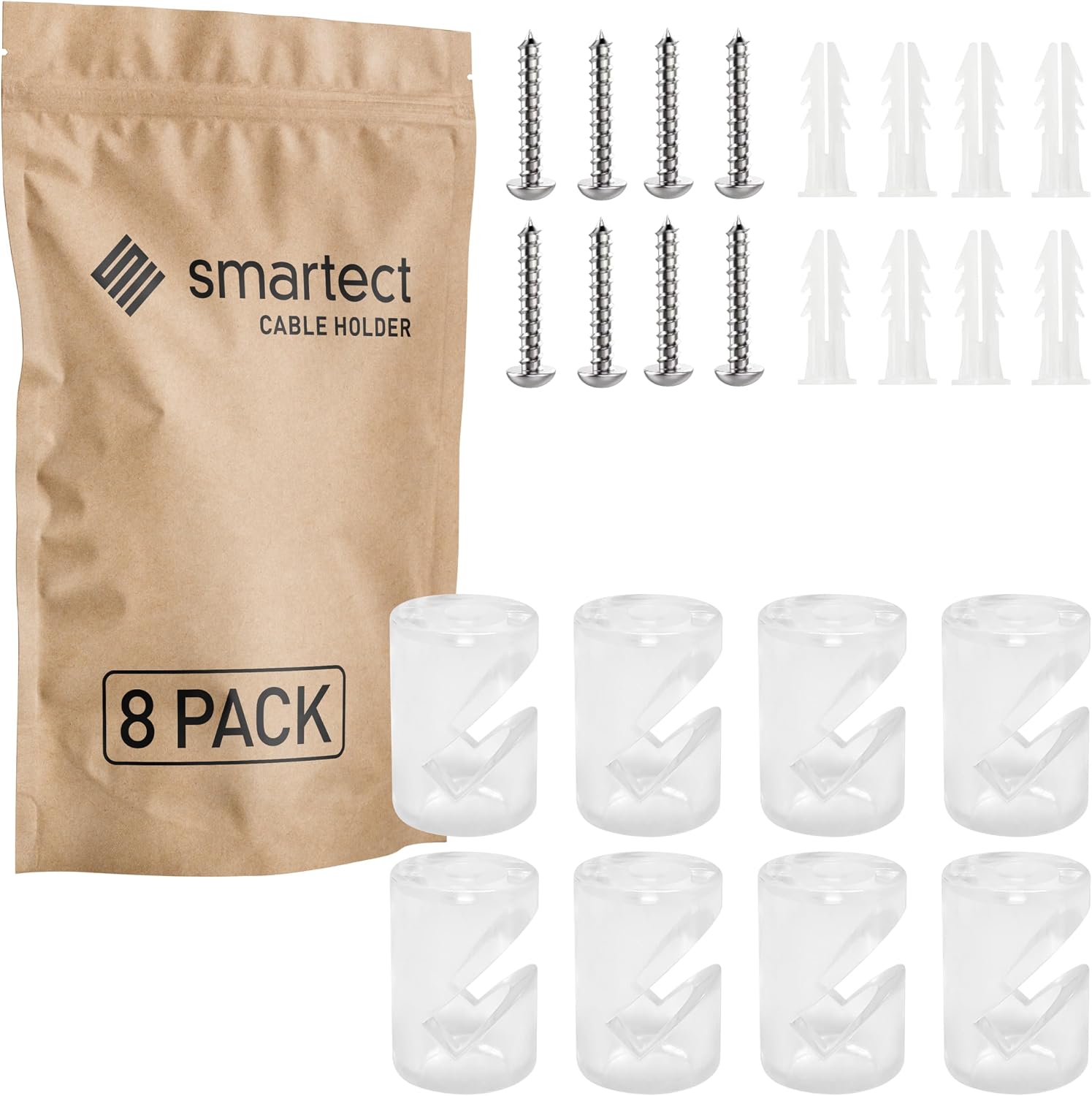 Detalle de smartect Decentratore da Parete e Soffitto per Cavi (8 pezzi) in bianco