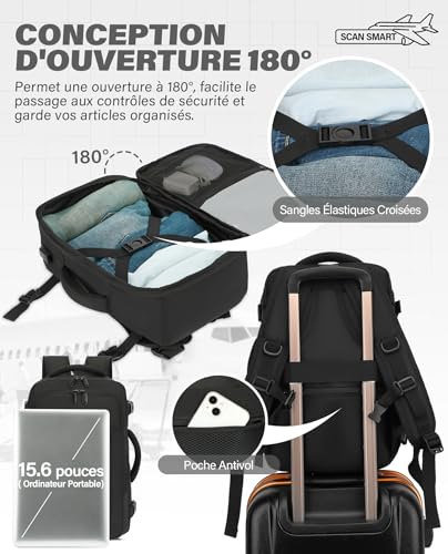 Thumbnail 5 de VANKEV Bagage Cabine 45x36x20 cm – Sac à Dos Voyage TSA Approuvé pour EasyJet