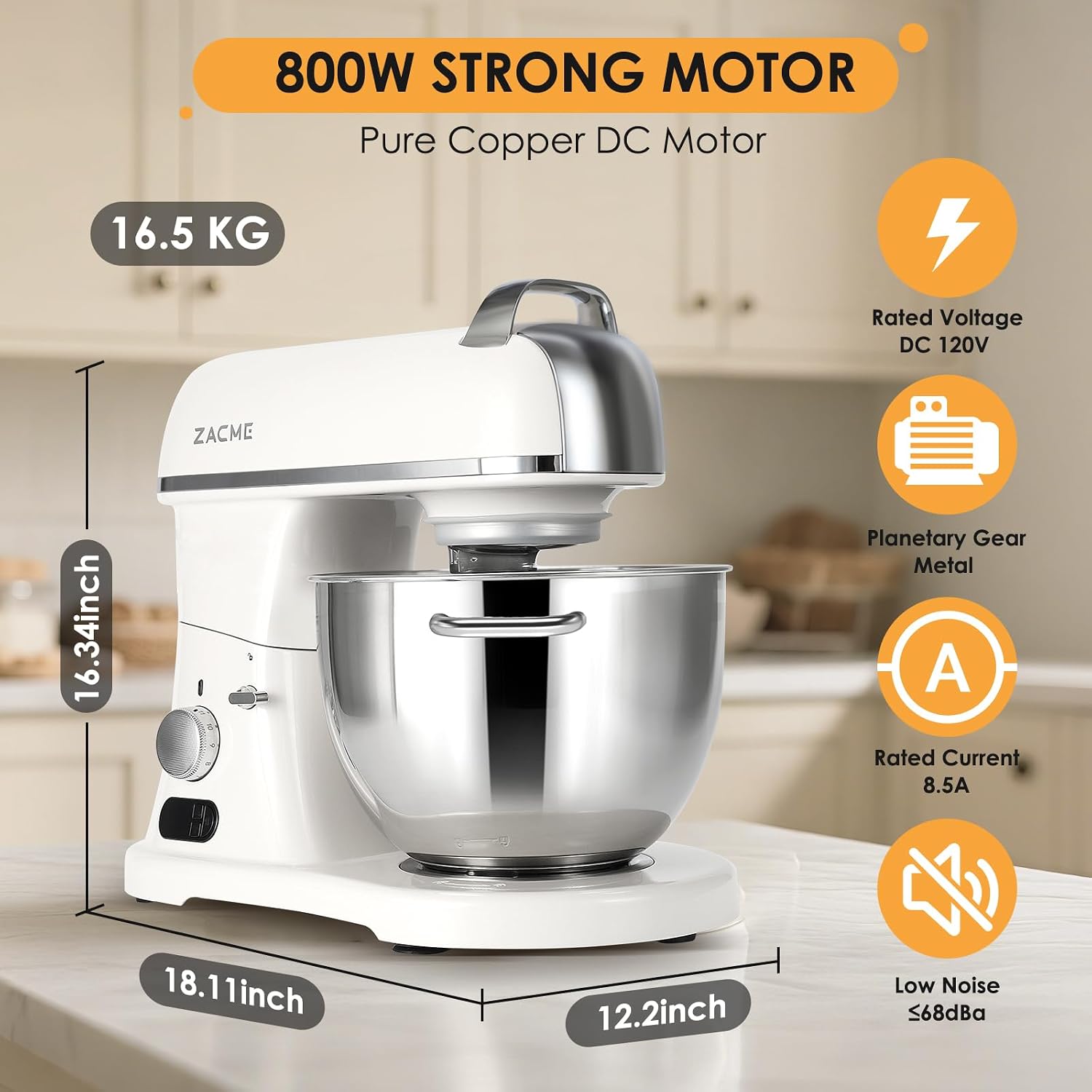 Thumbnail 6 de ZACME Commercial Stand Mixer 8 L, 800W 🍽
