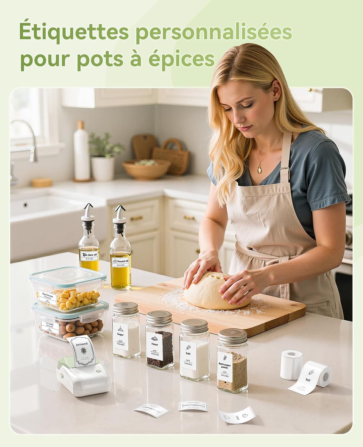 Detalle de NIIMBOT B1 Étiqueteuse Portable – Impression thermique sans encre pour étiquettes 20–50 mm (50x30 mm)