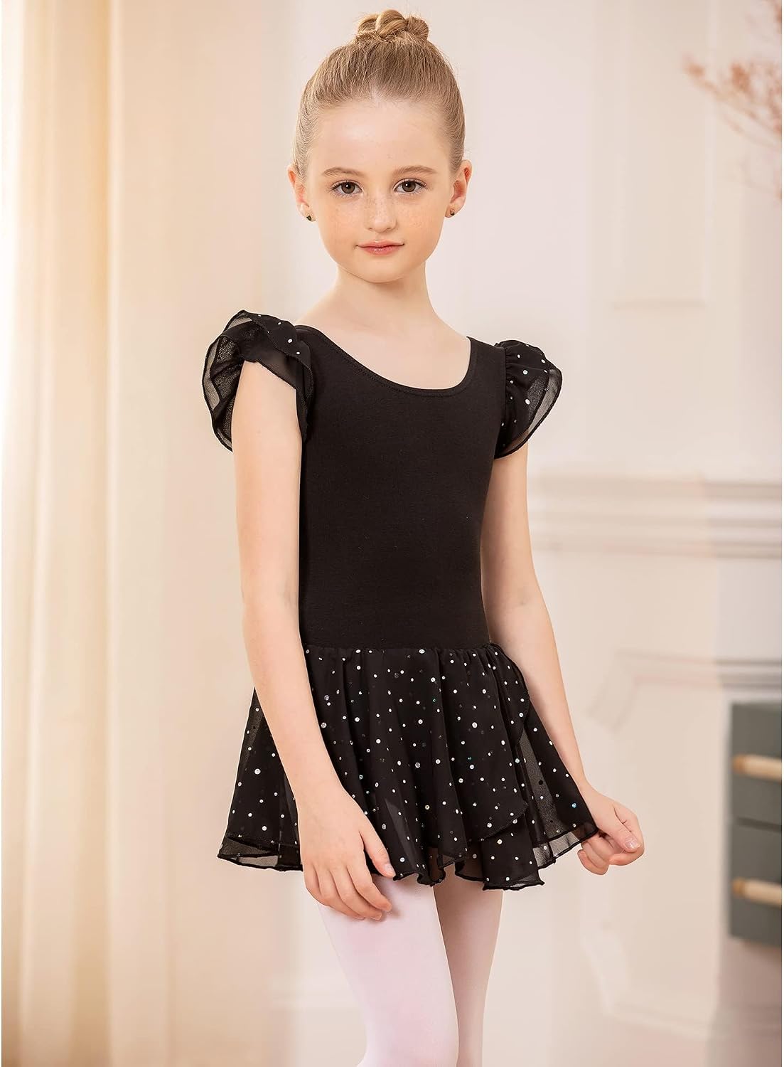 Detalle 2 de Trudge Girls Ballet Dress with Ruffle Sleeve and Chiffon Skirt