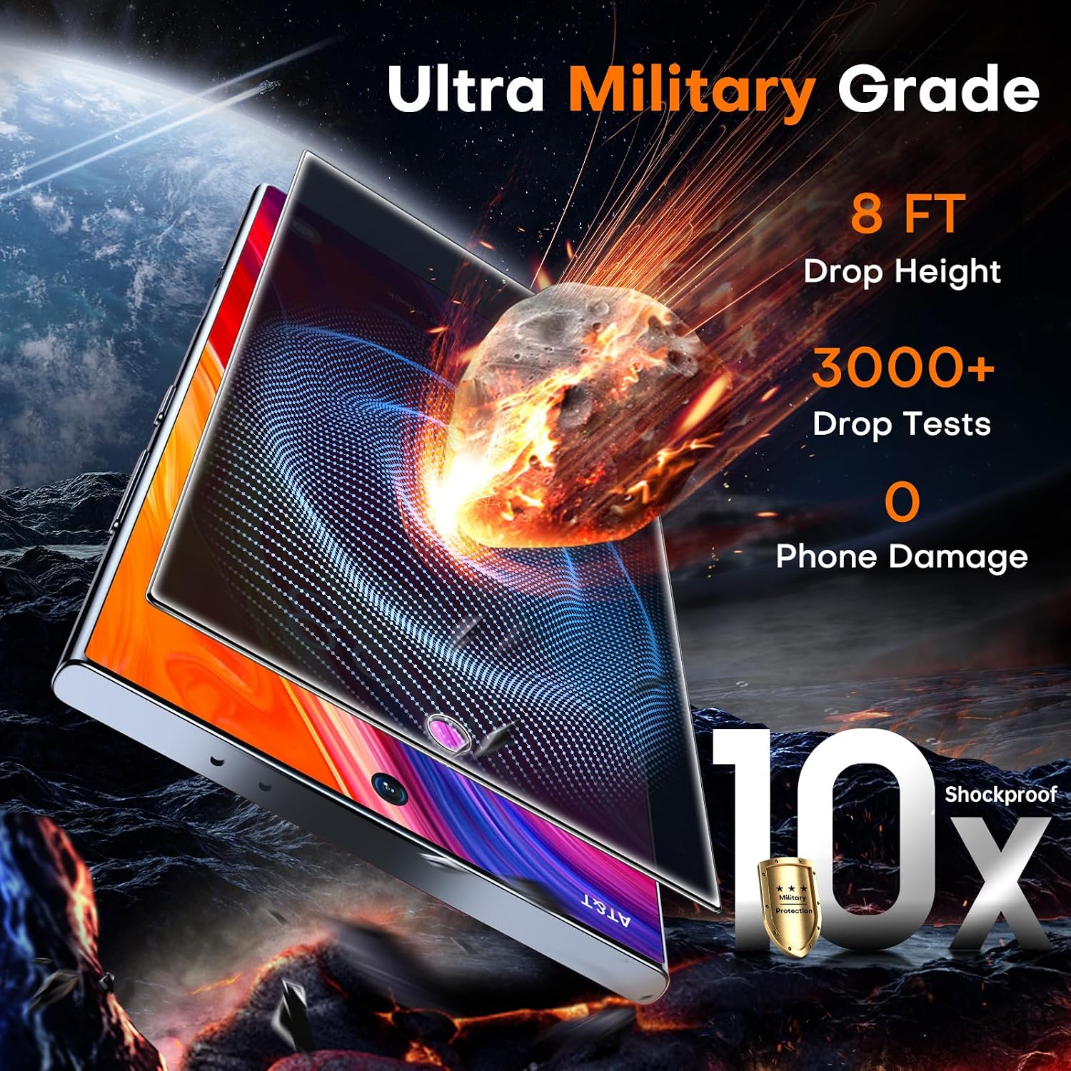 Detalle de TOCOL 2 Pack Privacy Screen Protector for Samsung Galaxy S24 Ultra 6.8" – 9H+ Tempered Glass with 25° Anti Spy and Quick Auto Installation