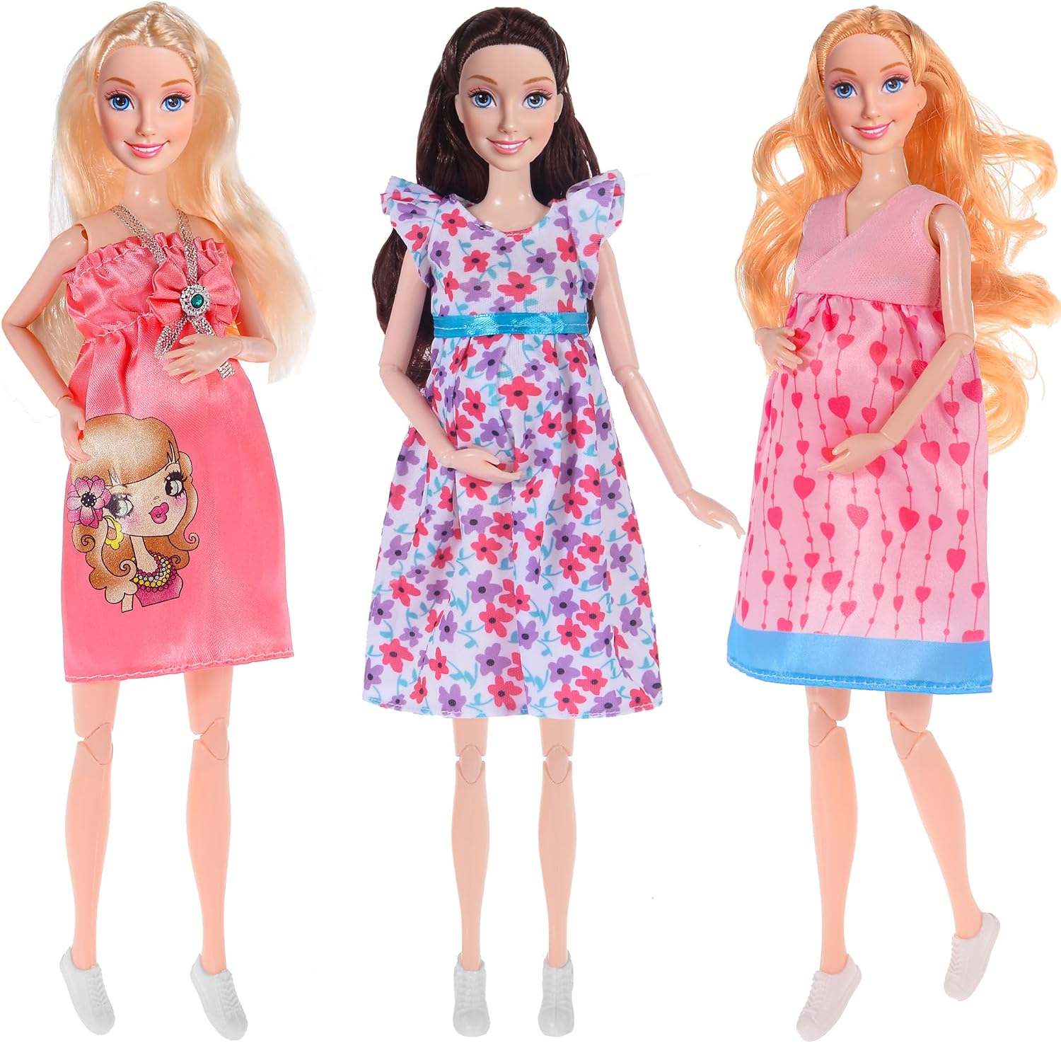 Detalle de dollbie 3体セット 妊婦ドール 約29.2cm お腹を交換可能、赤ちゃん・ドレス付き