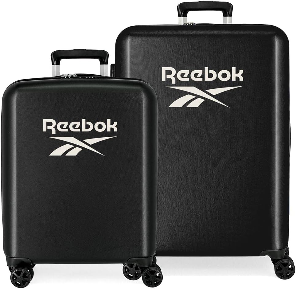 Detalle de Reebok Roxbury Set Valigia Nero 55/70 cm ABS Rigido con Chiusura TSA Integrata – 119,4 L
