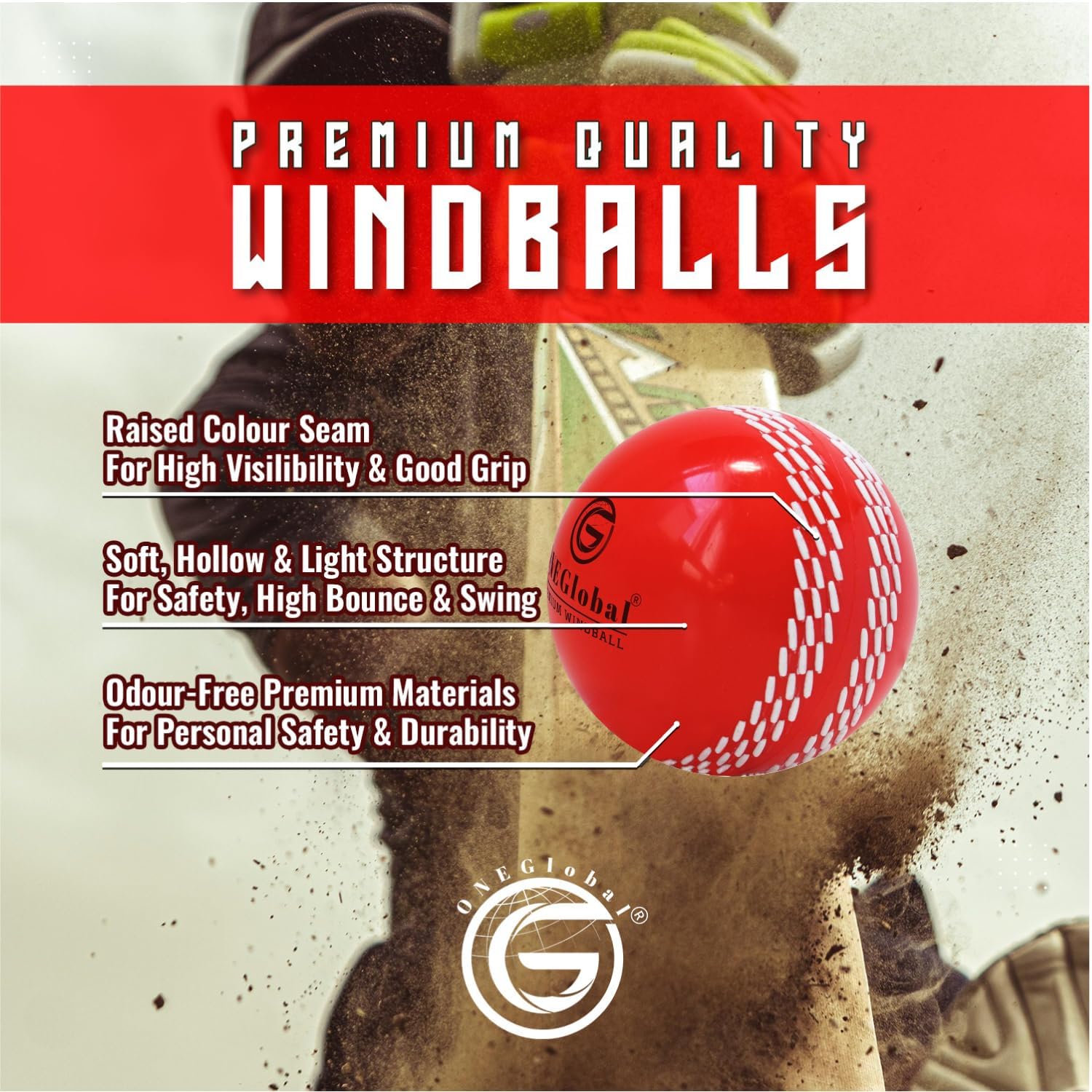 Thumbnail 2 de ONEGlobal Windball Soft Cricket Ball