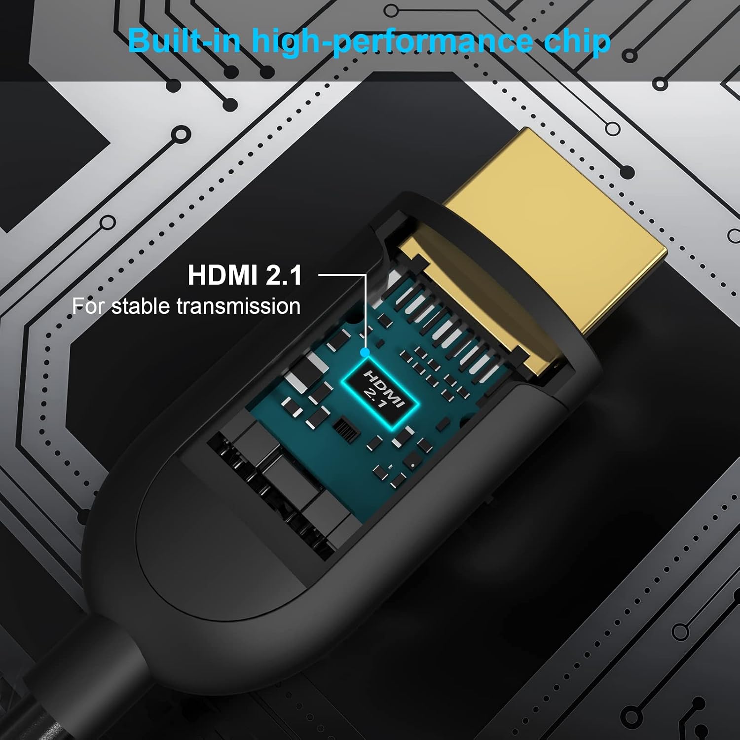 Thumbnail 1 de huaham 8K Fiber Optic HDMI Cable 10ft – Ultra High Speed HDMI 2.1, 48Gbps