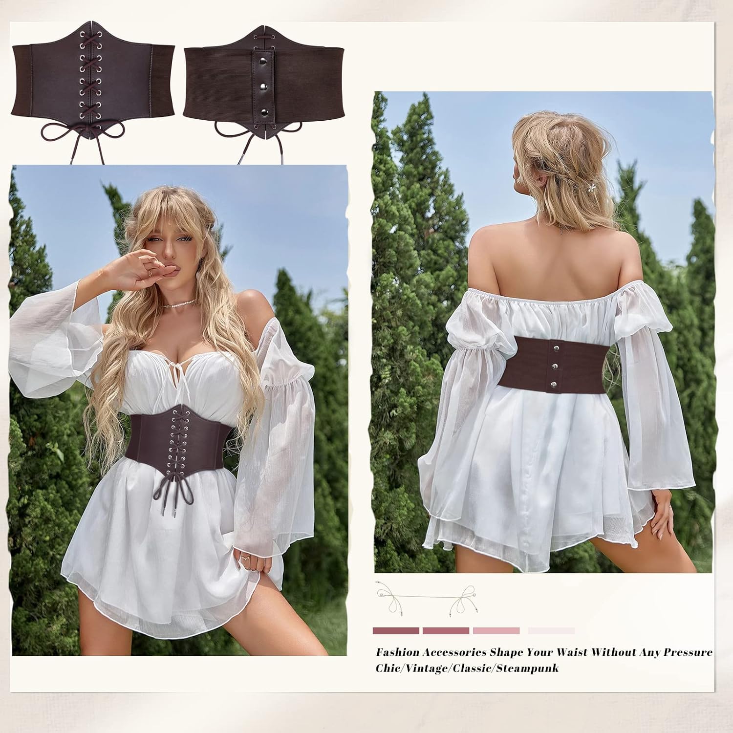 Detalle 2 de JASGOOD Corset Belt Faux Leather