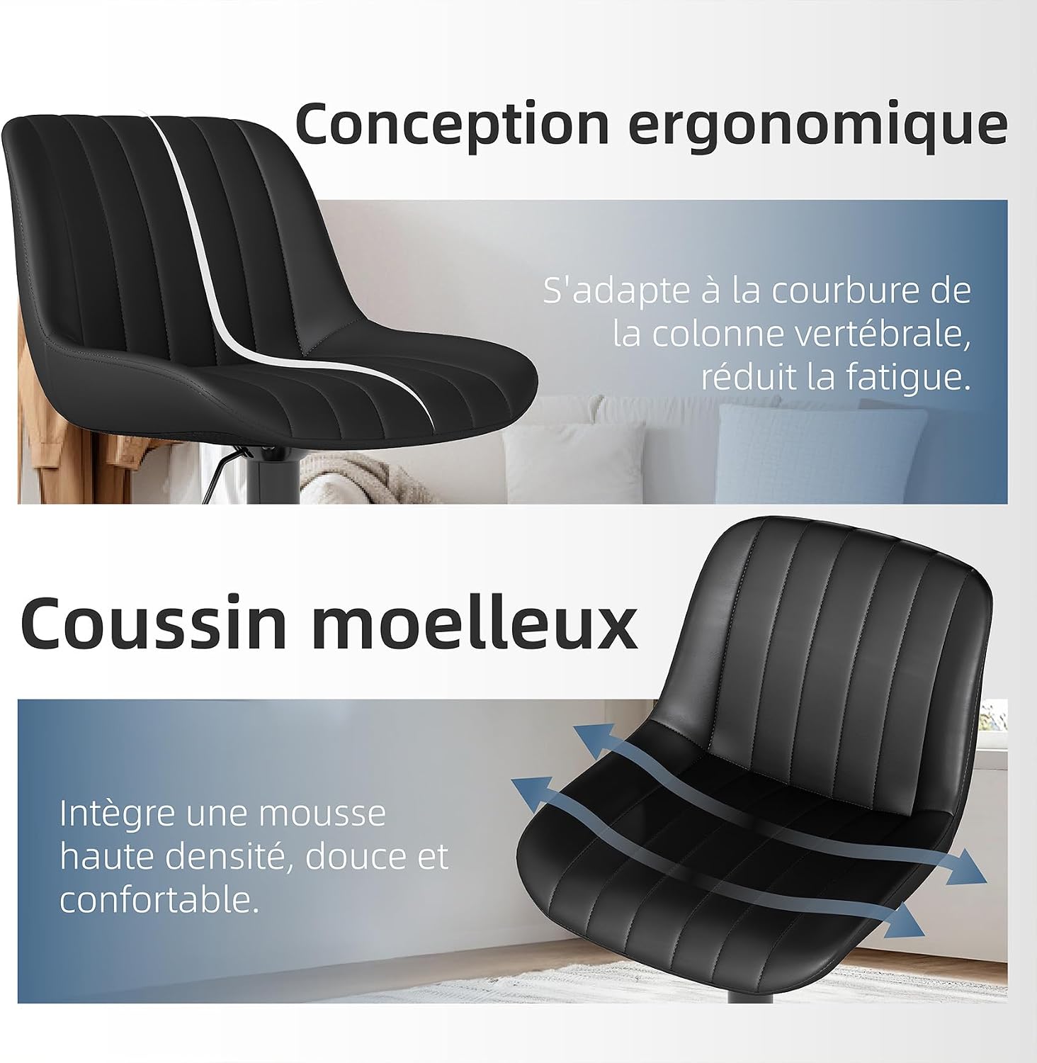 Thumbnail 5 de Youhauchair Tabouret Bar 3 pièces 55–75 cm