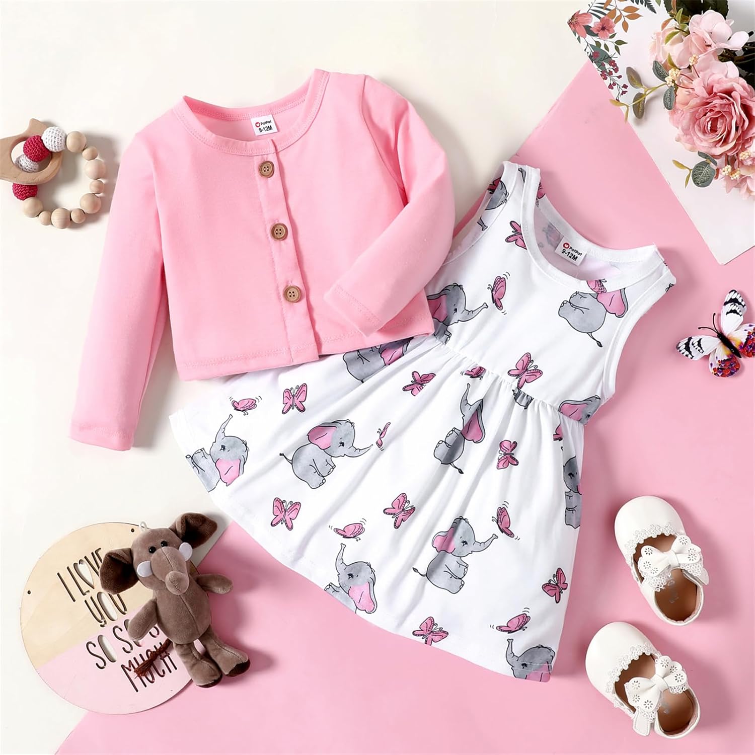 Detalle 2 de PatPat Ensemble robe et cardigan bébé 3-24 mois