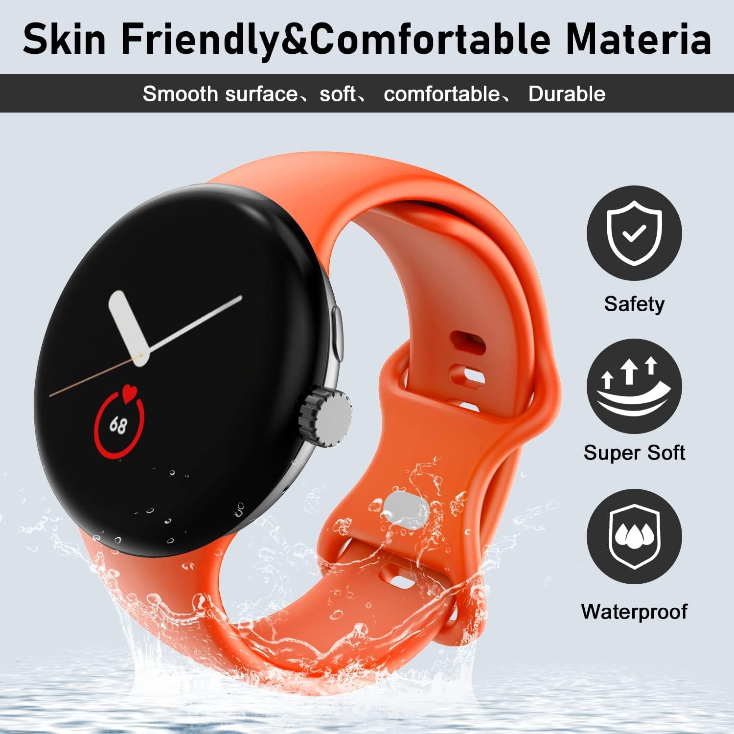 Thumbnail 2 de OVERSTEP Soft Silicone Wristband for Google Pixel Watch (2022/Pixel Watch 2) – Large Size