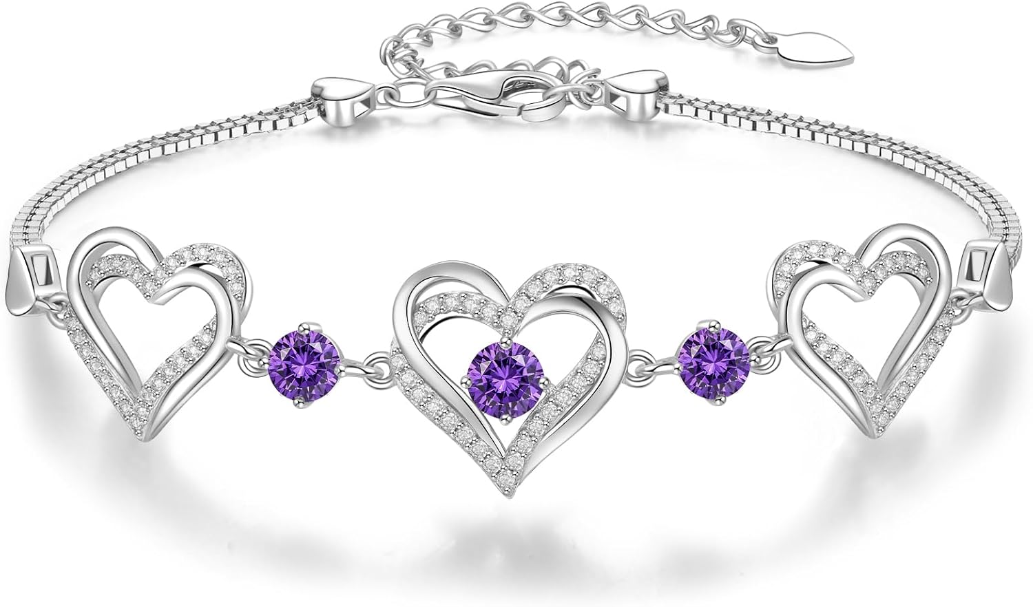 Thumbnail 6 de CDE Armband 925 Sterling Silber Herz 12 Geburtssteine đź’Ť