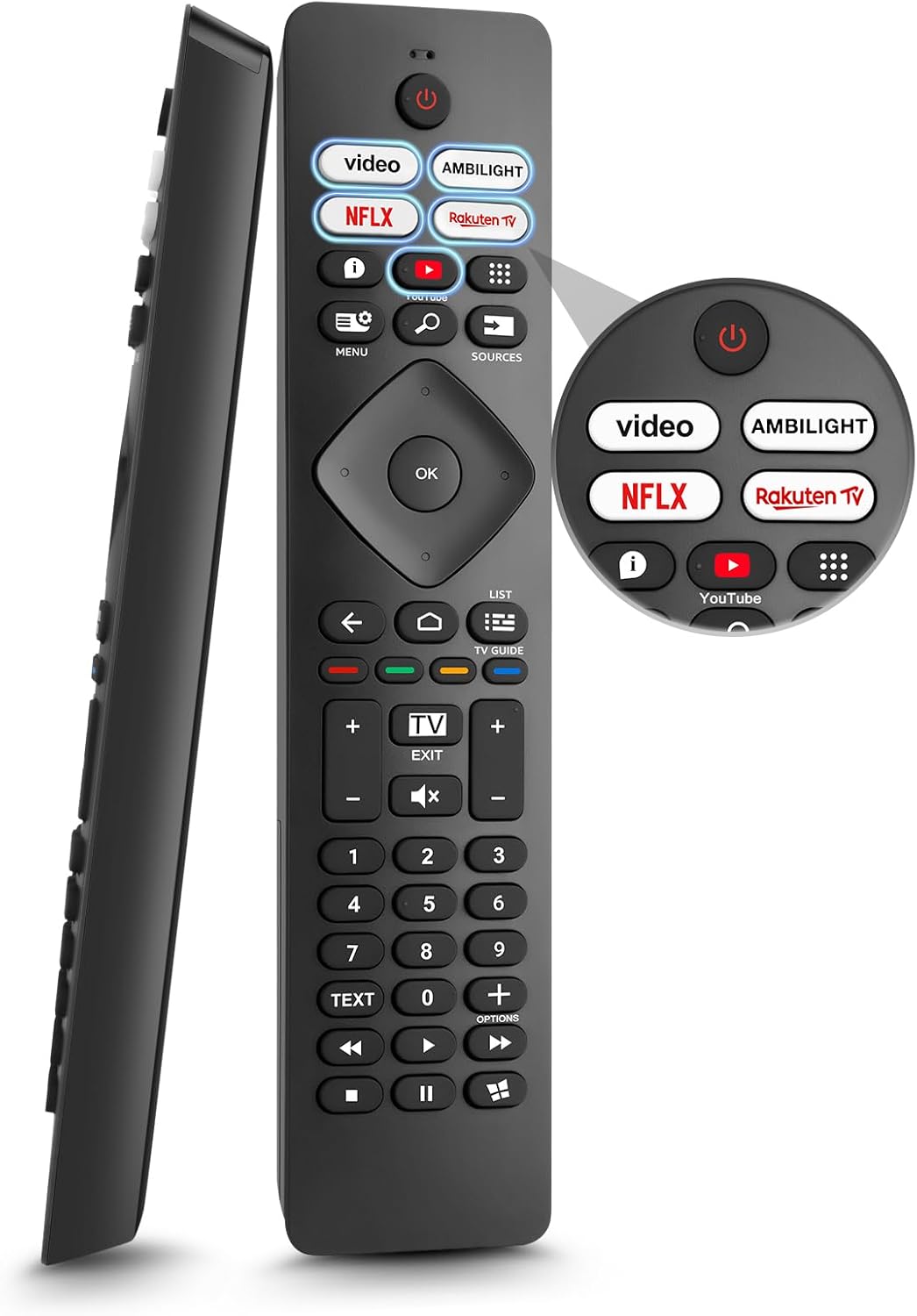 Detalle de Universal Philips Ambilight TV Remote Control – Replacement for Philips UHD/OLED/4K TVs
