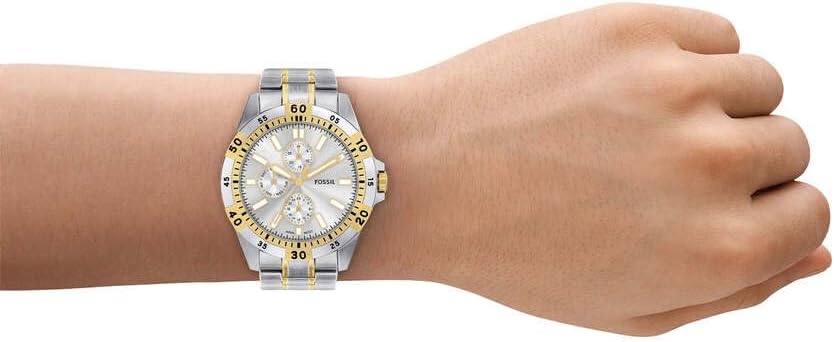 Detalle de FOSSIL Garrett Herrenuhr – Quarz Multifunktion, Edelstahlarmband, 44 mm Gehäuse
