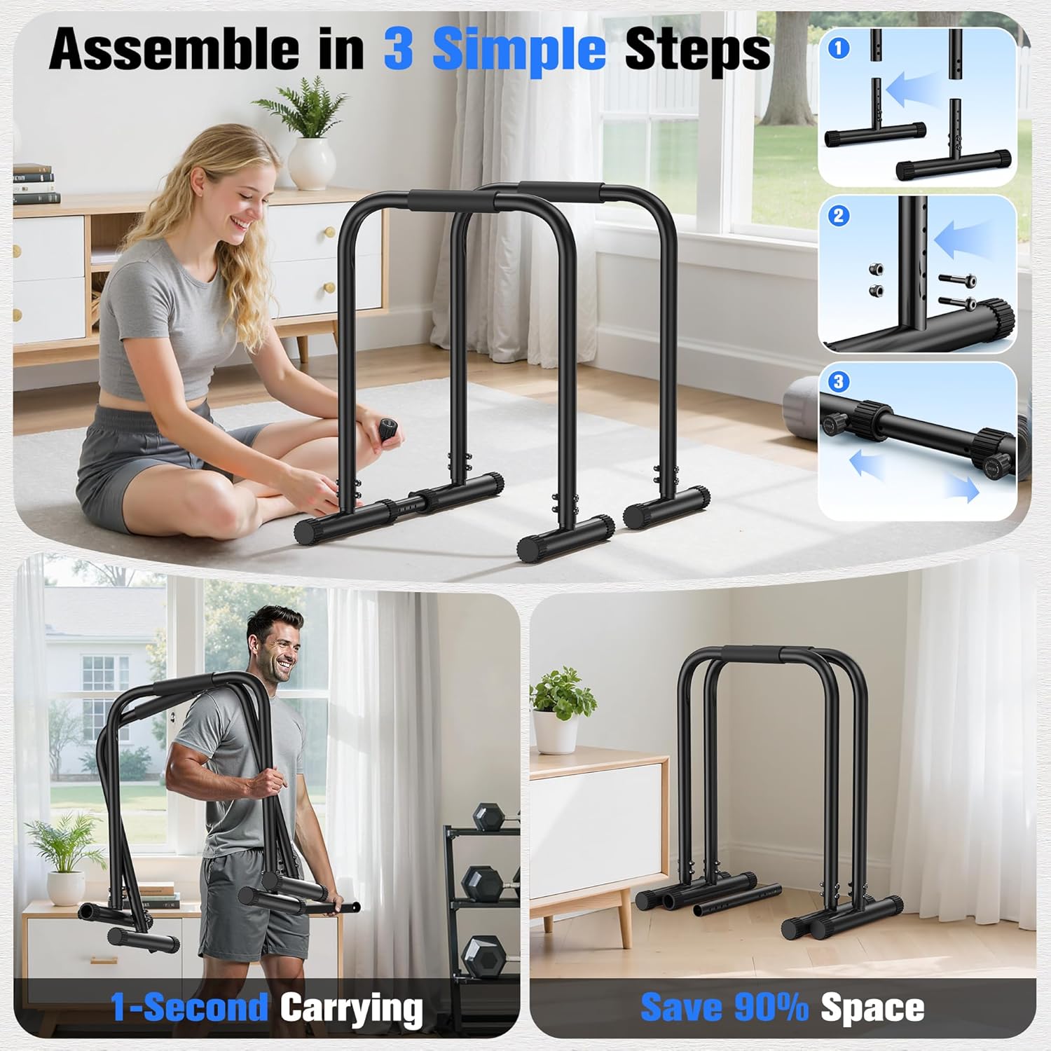 Thumbnail 6 de Sportsroyals Adjustable Dip Bar 400 lbs 🏋