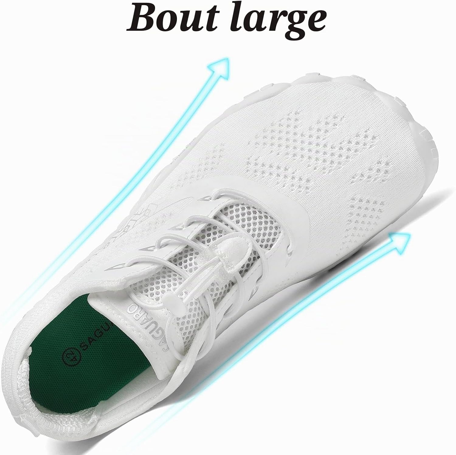 Thumbnail 3 de SAGUARO Chaussures de Trail Running – Minimalistes barefoot, blanc, 47 EU