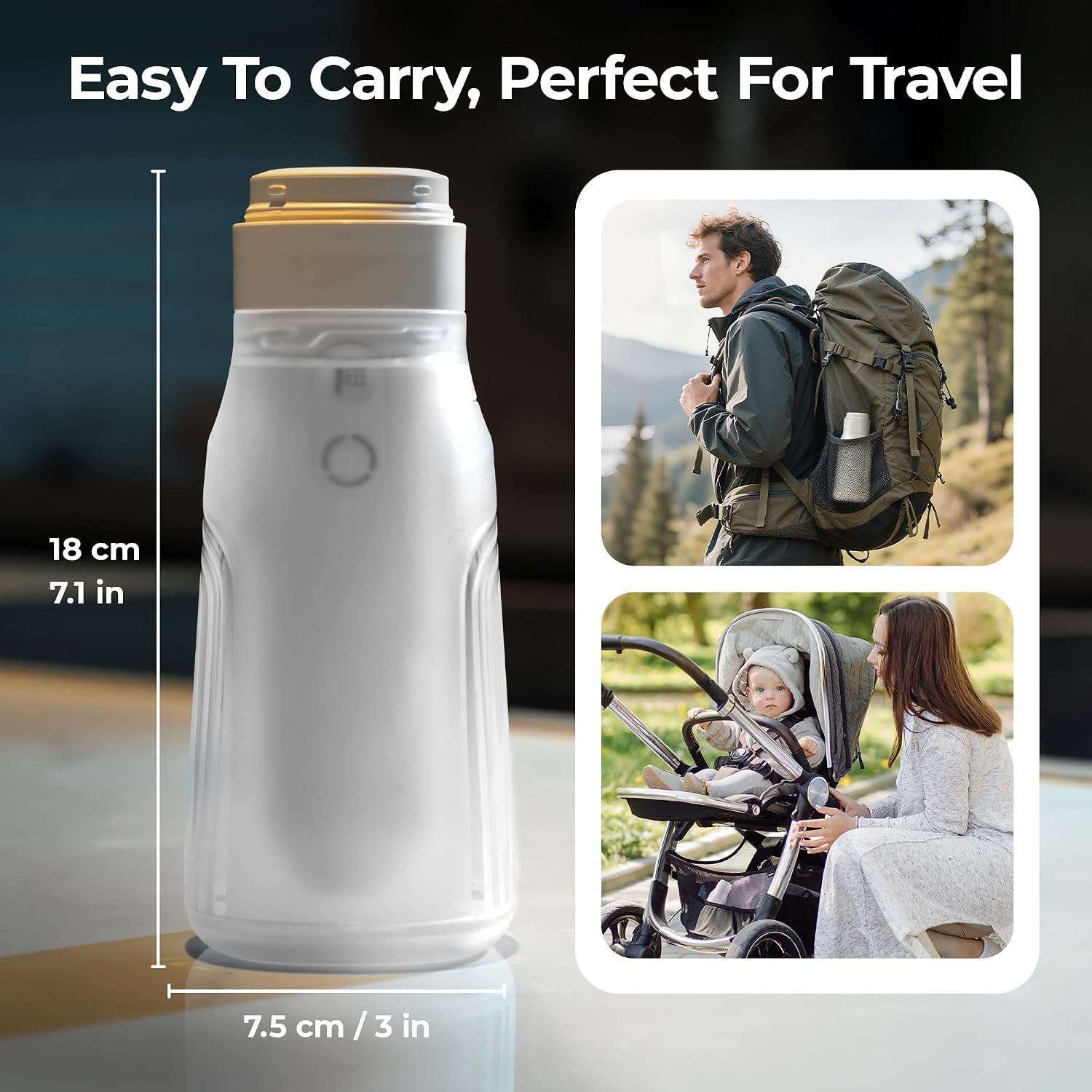 Thumbnail 5 de Omlite Large Capacity Portable Travel Bidet (400ml) – electric handheld rinse bottle with 3 pressure levels, IPX7