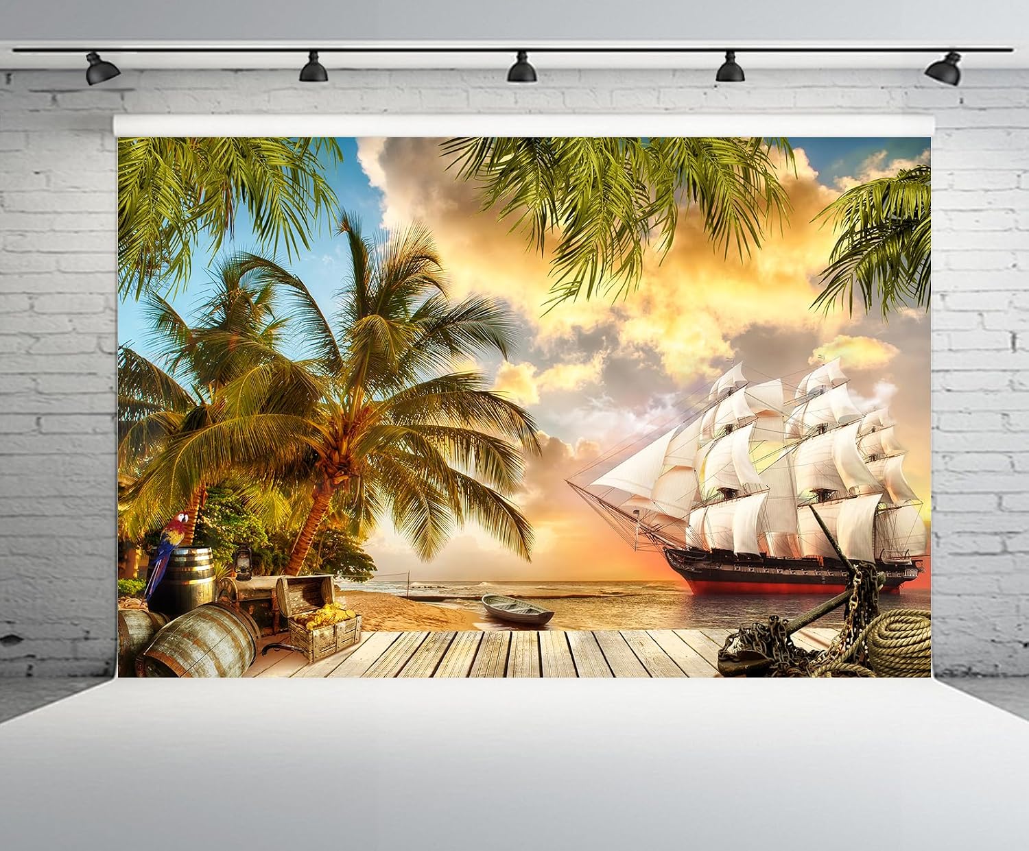Detalle de CHNBGPRO 2.7m x 1.8m Pirate Ship Photo Background