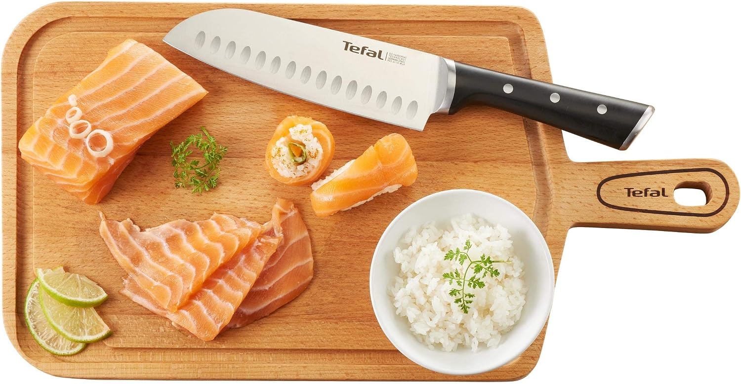 Detalle de Tefal Ice Force K2320614 santokumes 18,5 cm met Duitse staalsoort