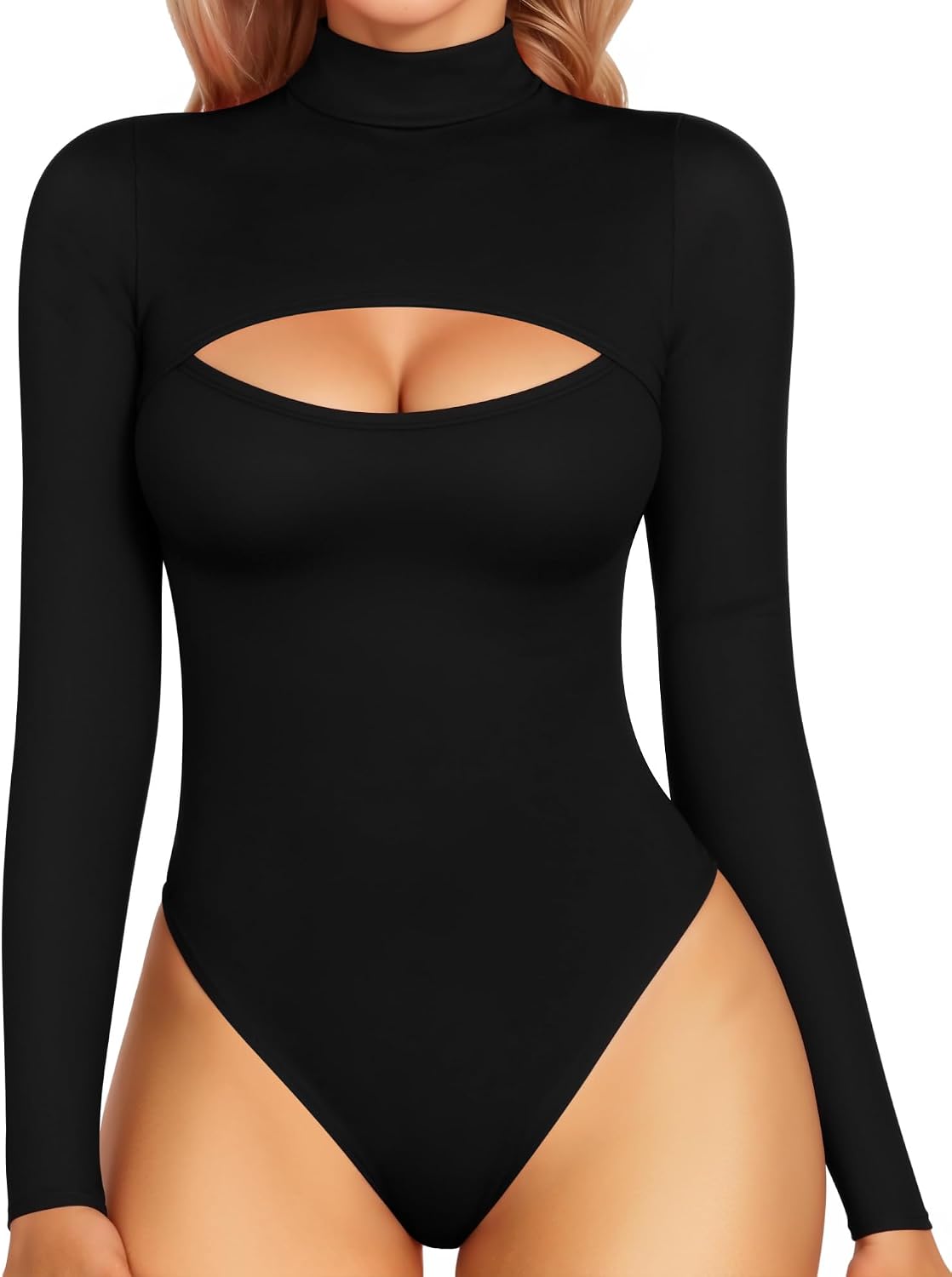 Thumbnail 5 de MANGOPOP Mock Neck Cutout Bodysuit long sleeve