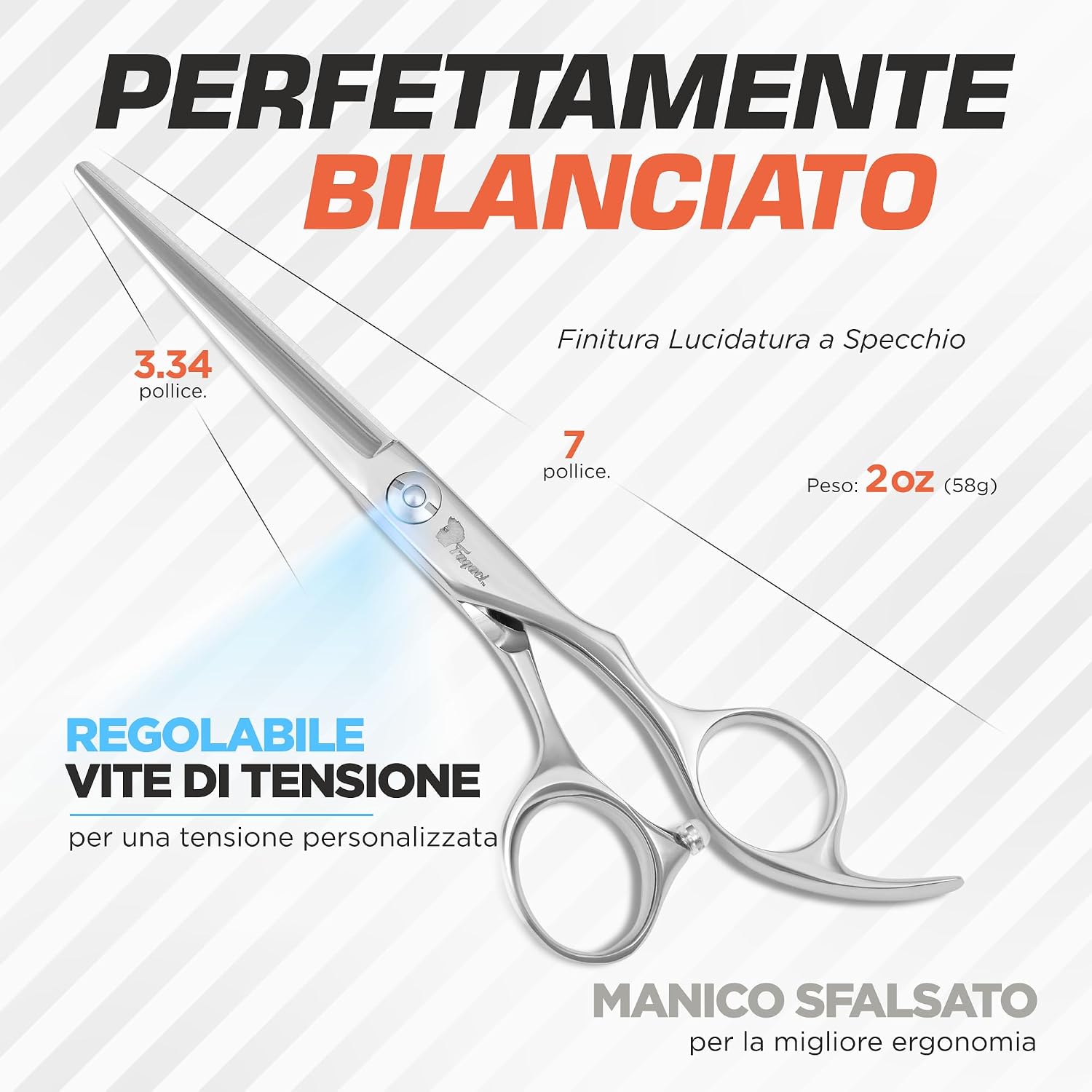 Detalle de Fagaci Forbici Parrucchiere Professionali con Lame Affilate in Acciaio 440C – Precisezza e Comfort