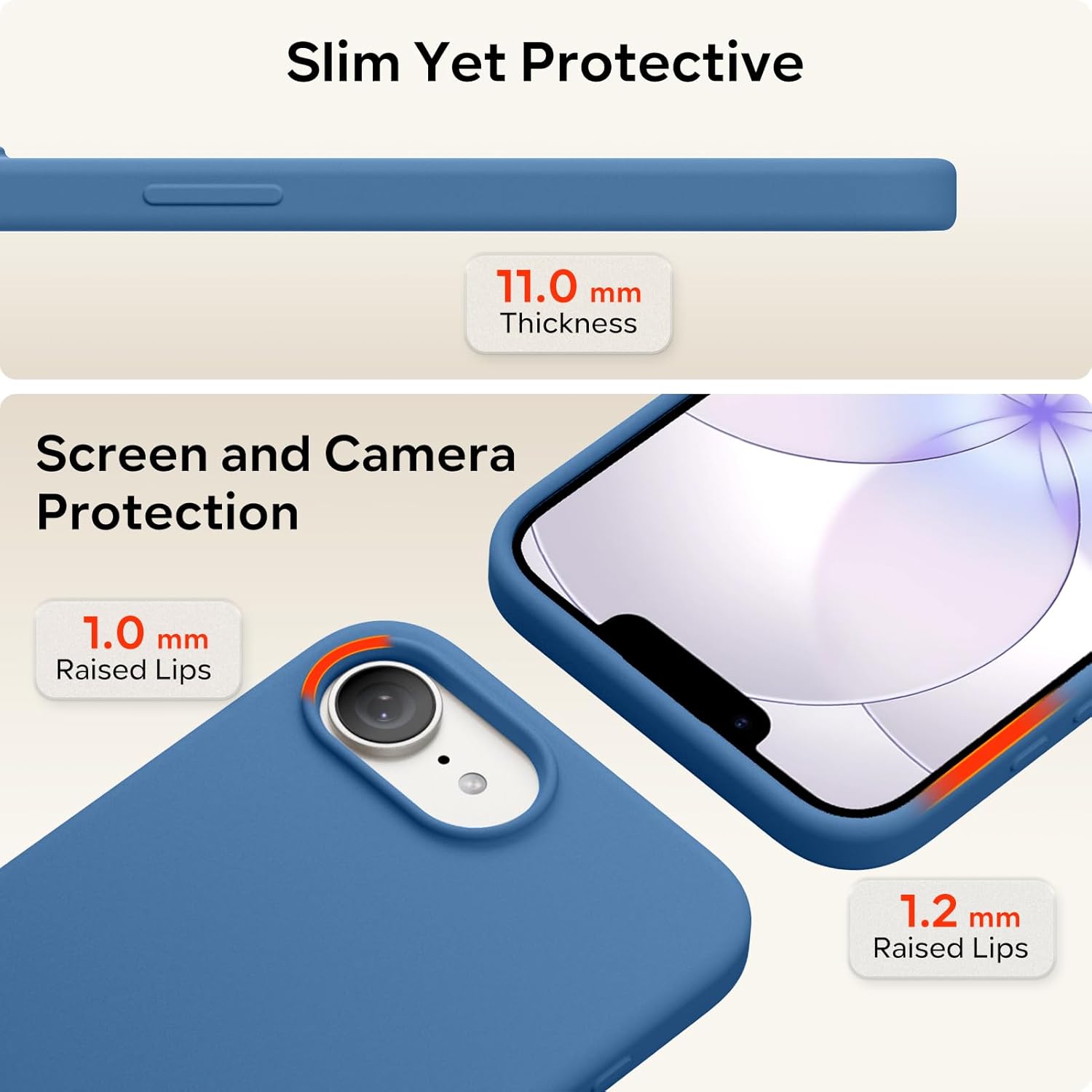 Thumbnail 5 de ACRONIX Slim Liquid Silicone case for iPhone 17e / 16e (6.1") in Blue