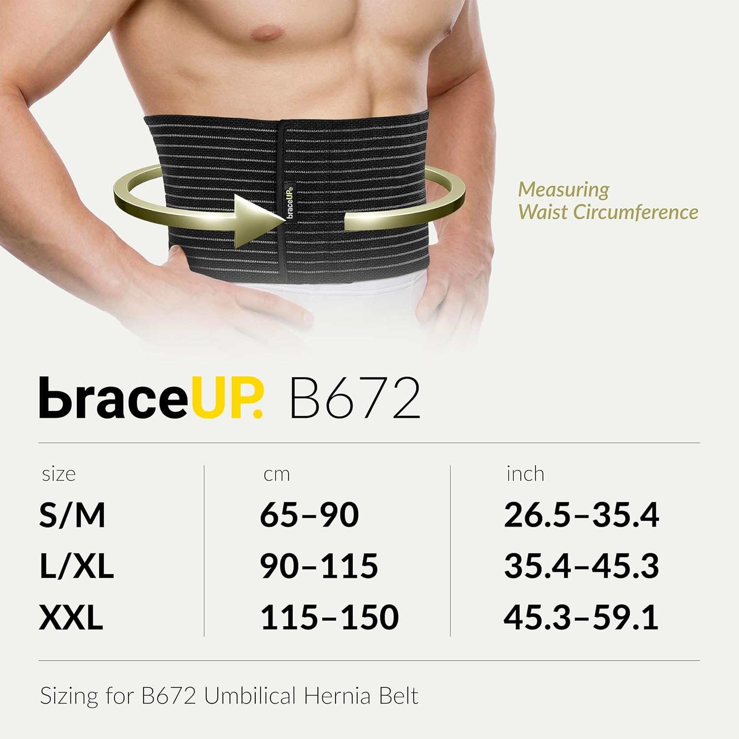 Detalle 2 de BraceUP B672 Umbilical Hernia Belt, XXL Adjustable Abdominal Support