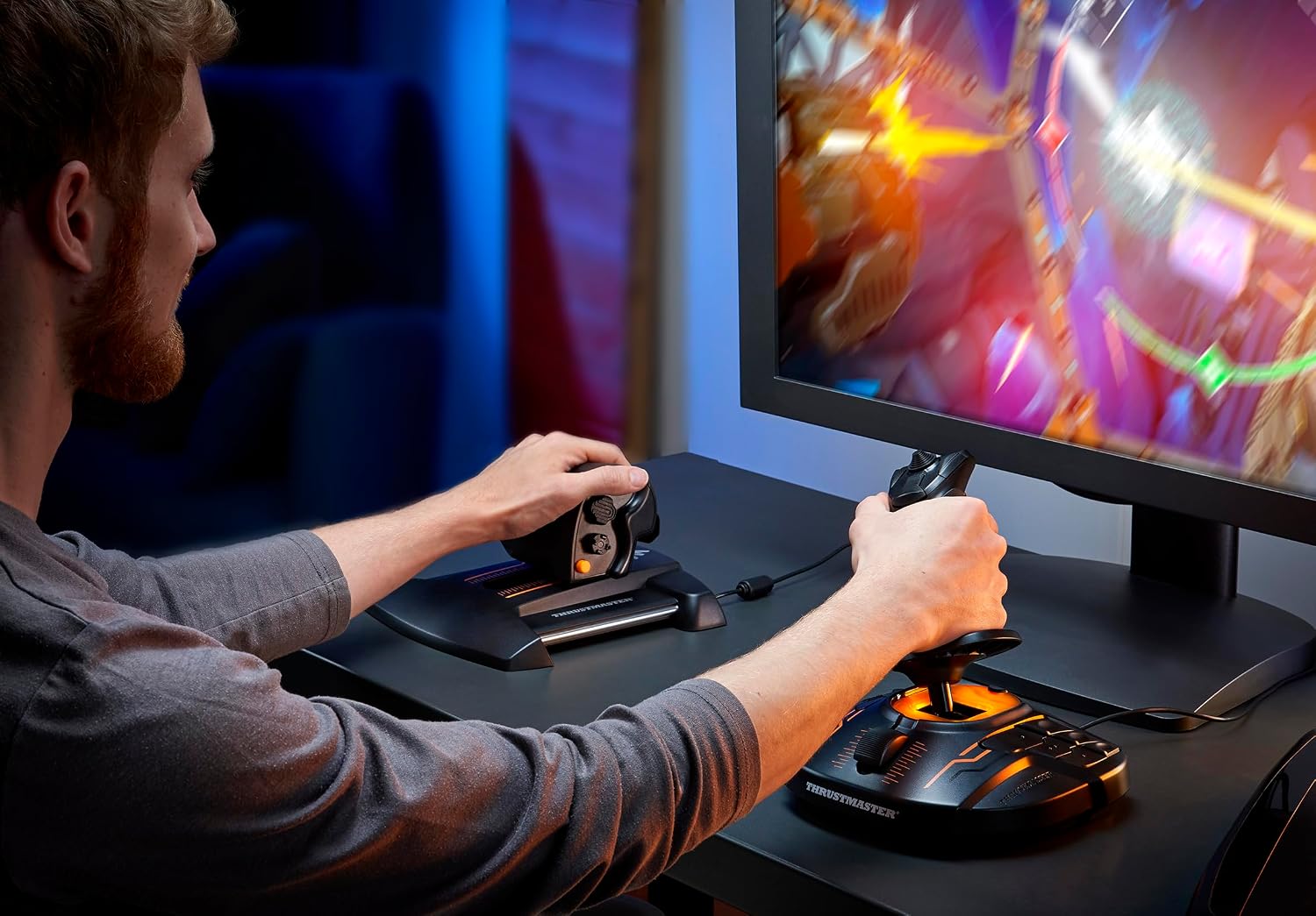 Detalle de Thrustmaster T.16000M FCS HOTAS – Flight Stick & TWCS Schubregler mit H.E.A.R.T Magnet-Technologie
