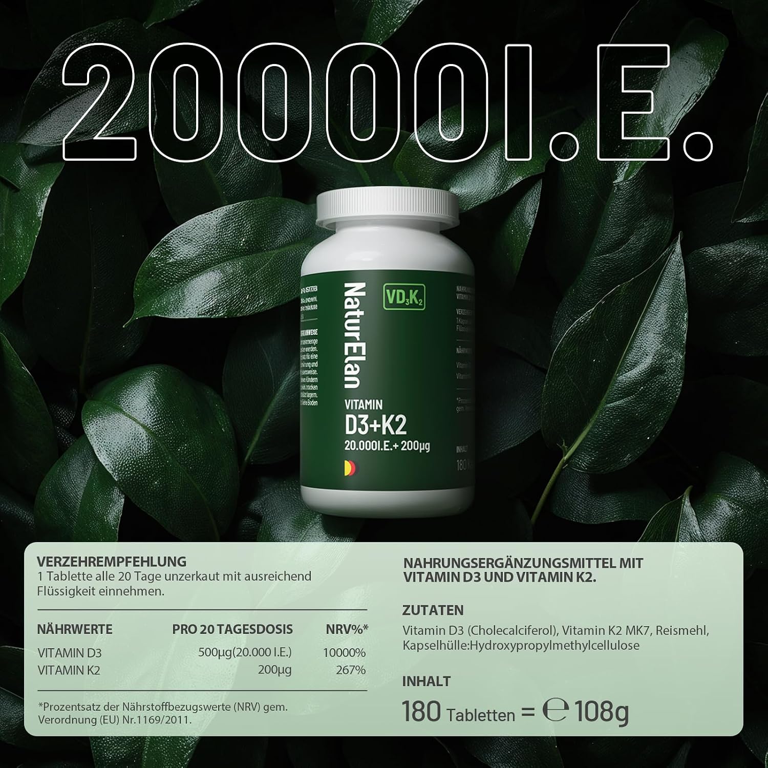 Thumbnail 4 de Vitamin D3 K2 hochdosiert 20000 I.E.