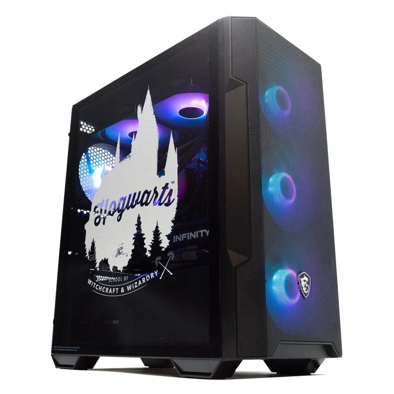 Detalle de MSI MAG FORGE M100R: chasis micro-ATX con cristal templado y ARGB para configuración gaming