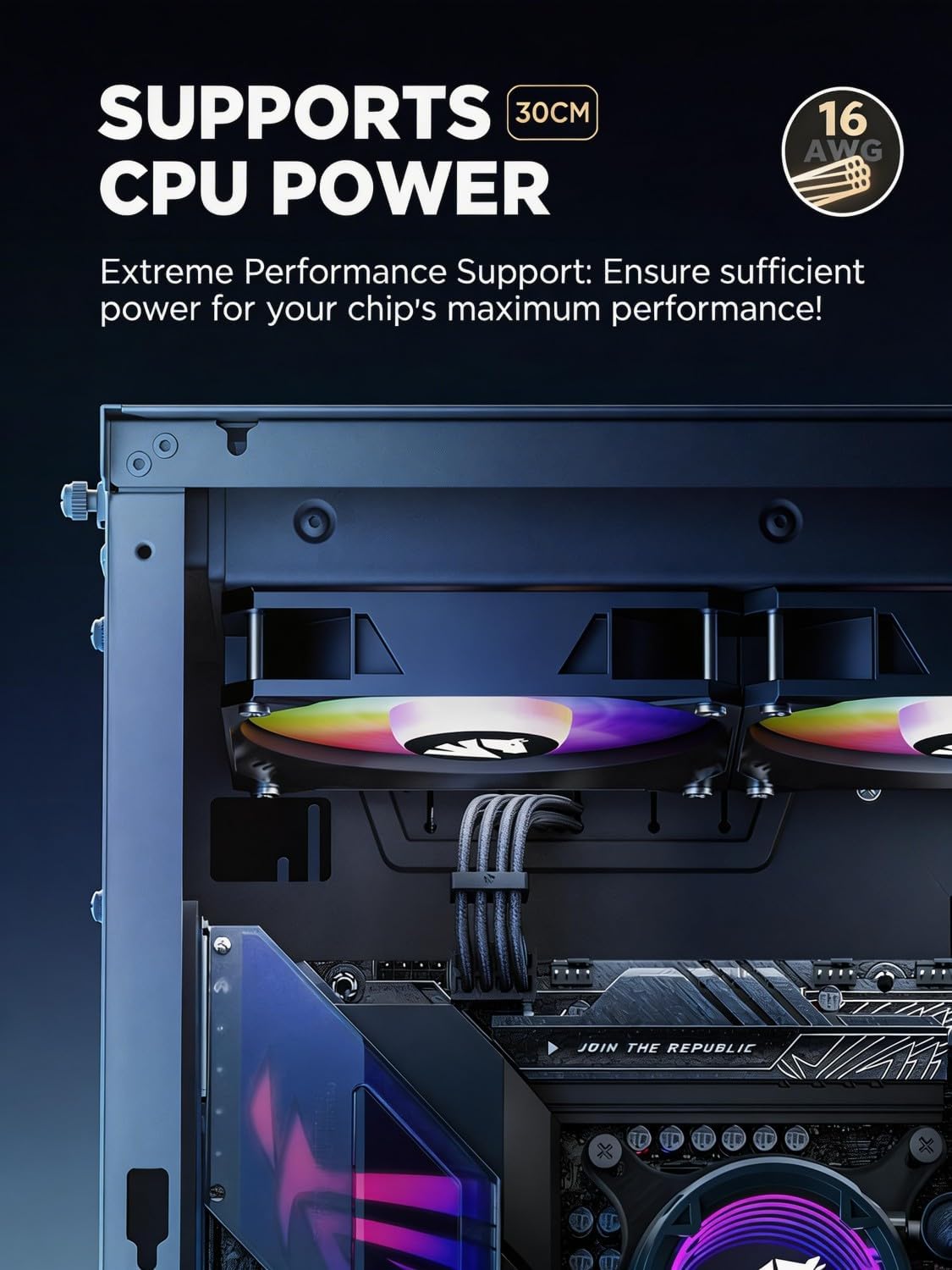 Thumbnail 3 de AsiaHorse PSU Kabelverlängerung: Sleeve-Kit für GPU/CPU, 30 cm, 16AWG