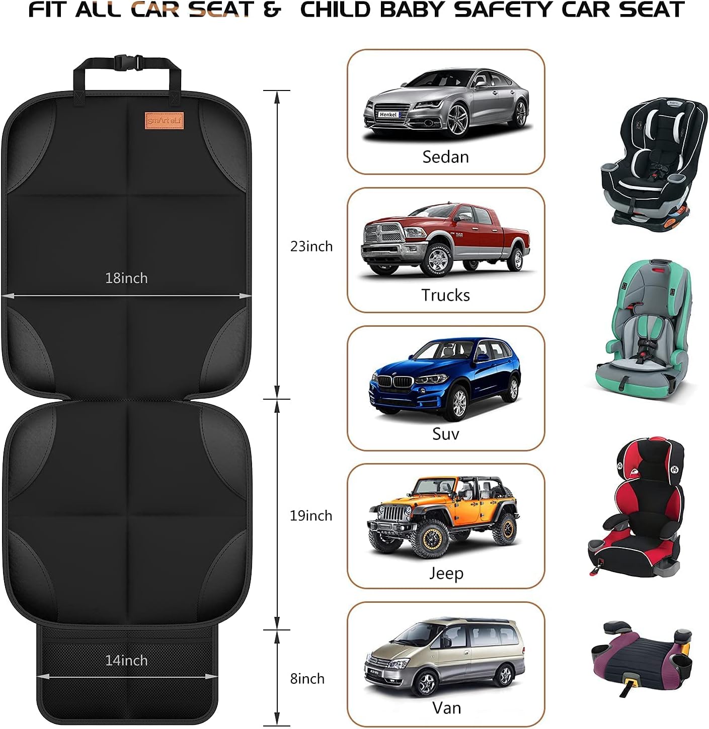 Detalle de SMART ELF Car Seat Protector 18.5x23 Inch