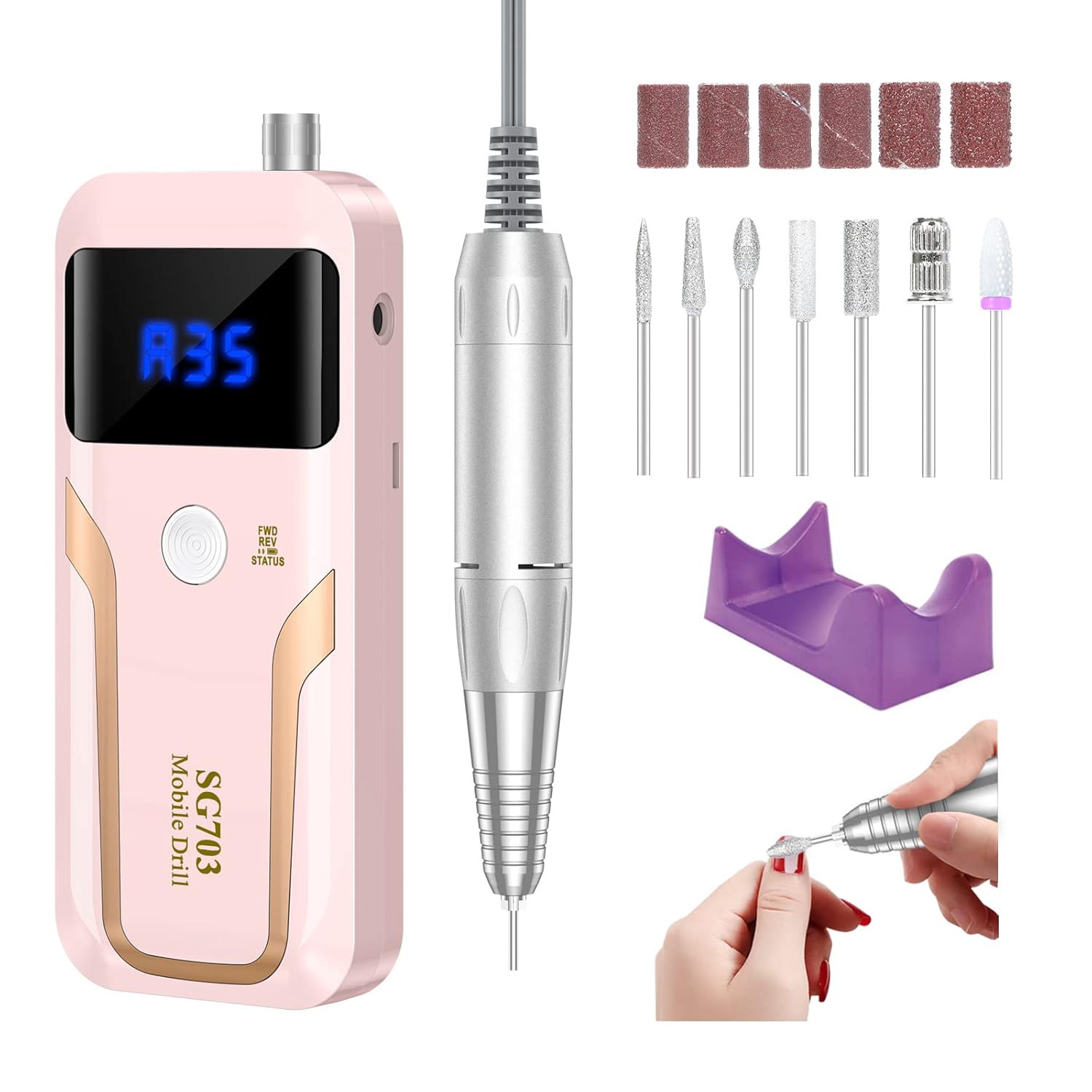 Detalle de MOCOWIND Portable Nail Drill 35000 RPM ๐