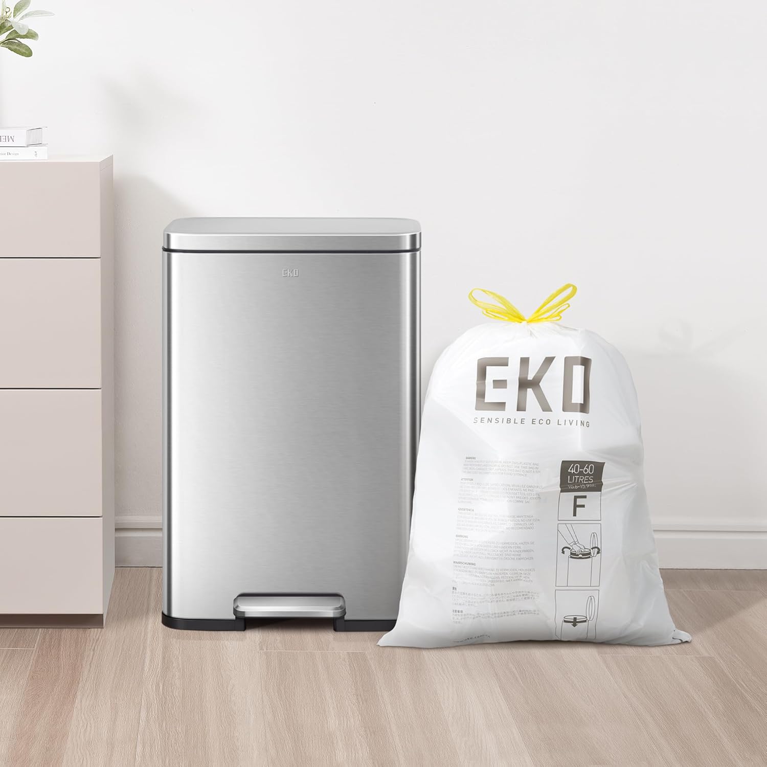 Thumbnail 2 de EKO Easy Dispense — Lot de 60 sacs poubelle extra résistants (40–60 L) avec cordon de serrage