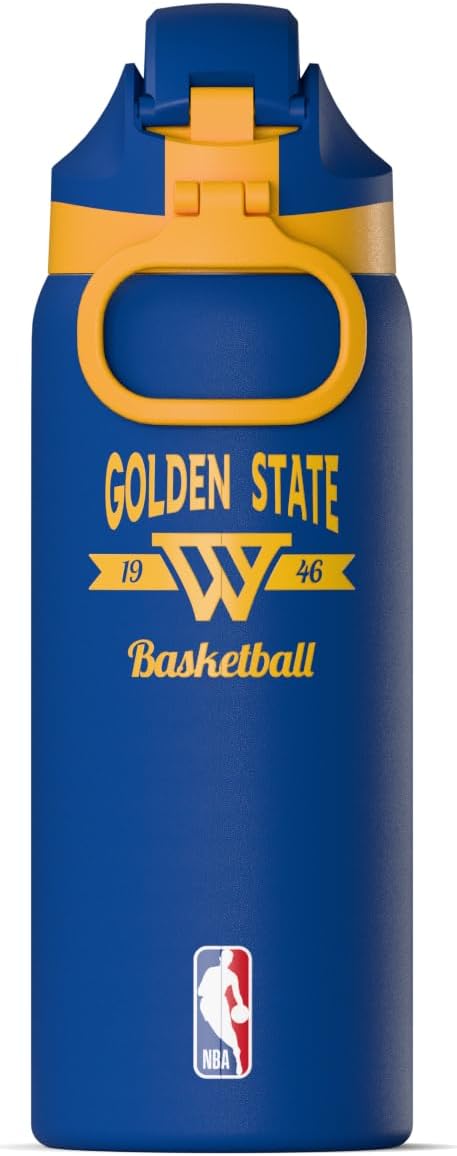 Detalle de Hydrapeak x NBA Golden State Warriors 32 oz Oasis Insulated Water Bottle with Push-Button Chug Lid