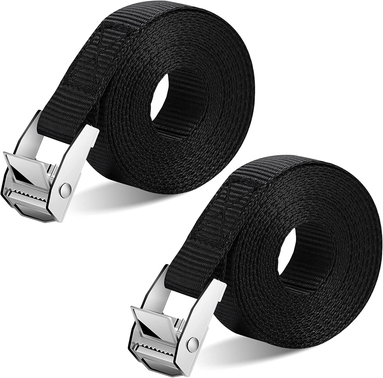 OneNine Lashing Straps 5m (Pack of 2) – 25mm x 5m Black with Clamping Lock