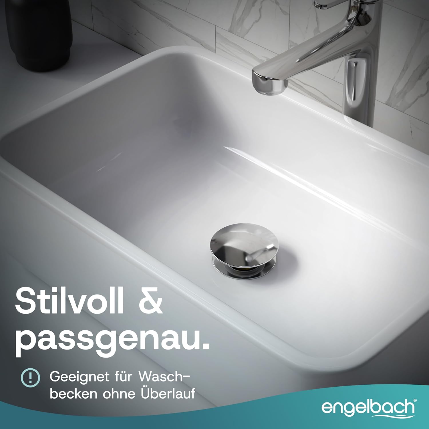 Detalle de Engelbach Universal Waschbecken Ablaufgarnitur – Pop-up Click-Clack Ablaufventil 1 1/4" ohne Überlauf