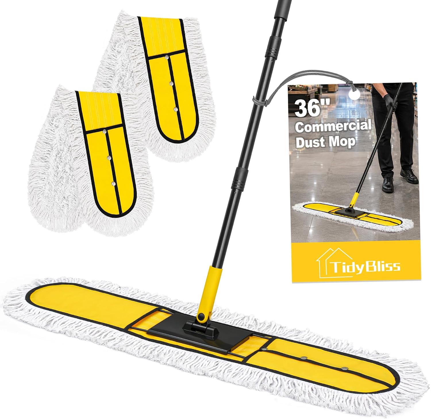 Detalle de TidyBliss TCDM-4 36-Inch Commercial Dust Mop with Swivel Head