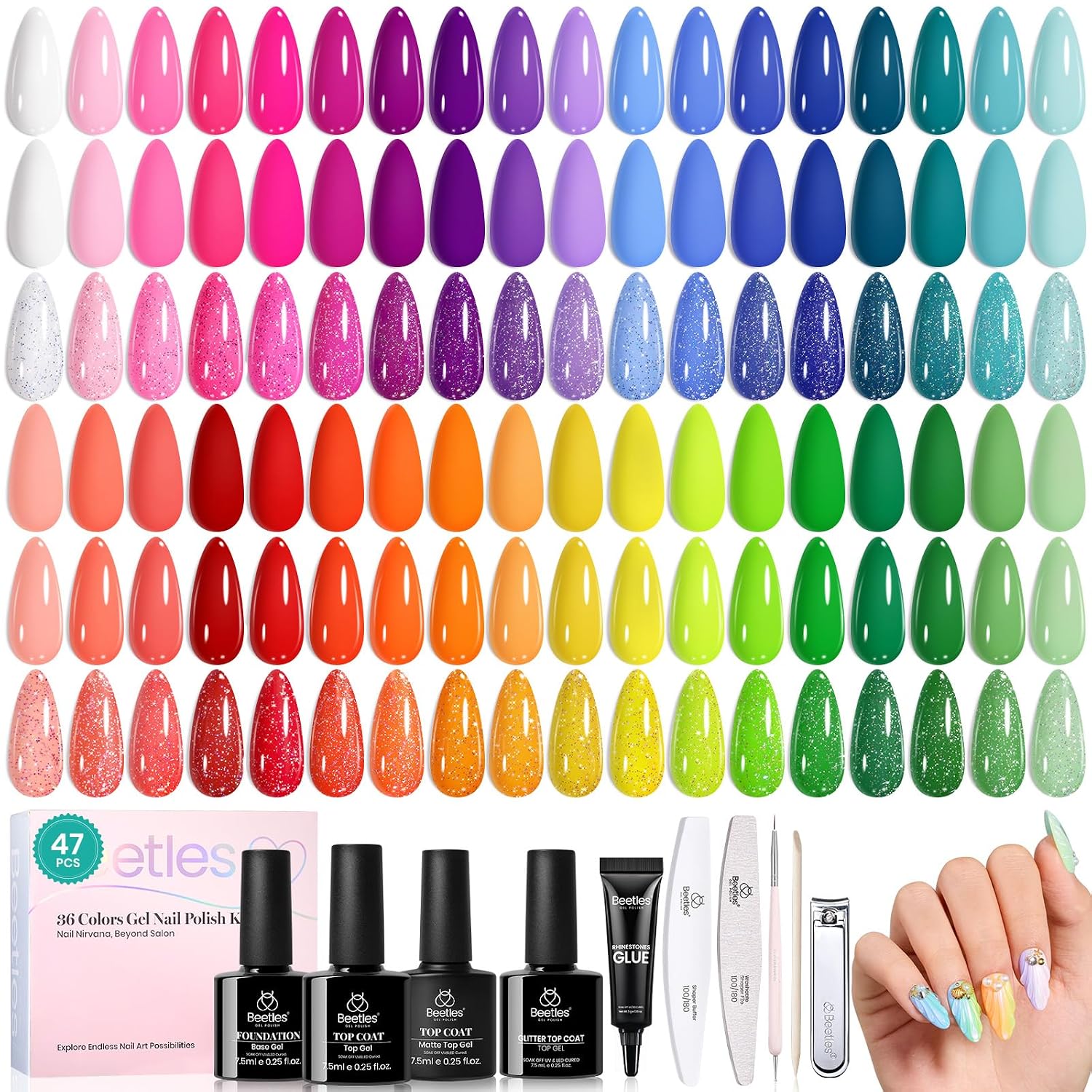 Detalle de beetles Gel Polish 36-Color Spring Set