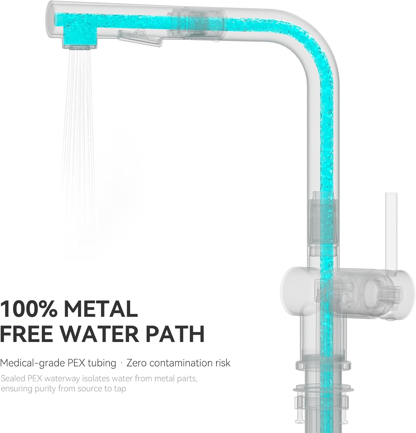 Thumbnail 6 de CECIPA Rubinetto cucina nero con doccetta estraibile e 2 getti, girevole 360° (acciaio inox)