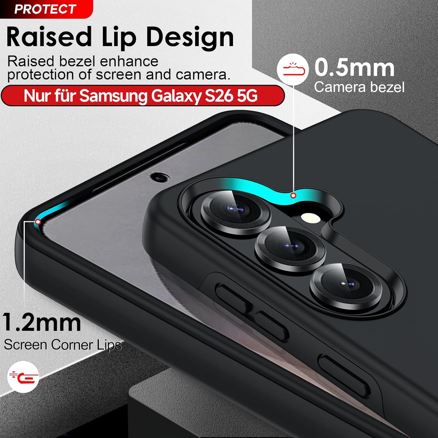 Thumbnail 2 de LeYi Galaxy S26 Case with 2 Tempered Glass Protectors and Invisible Ring Stand