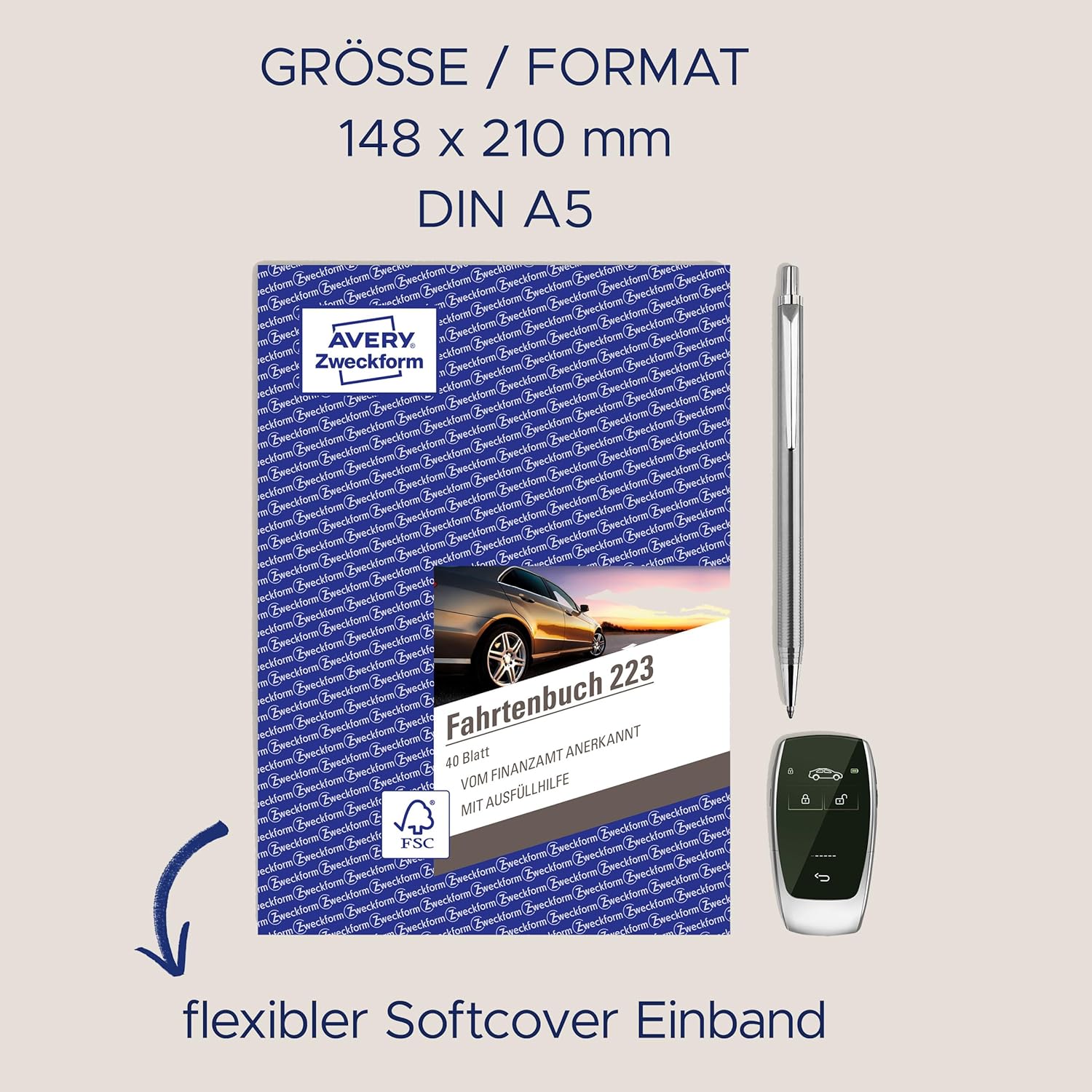 Thumbnail 2 de AVERY Zweckform 223 Fahrtenbuch A5, 80 Seiten 📒