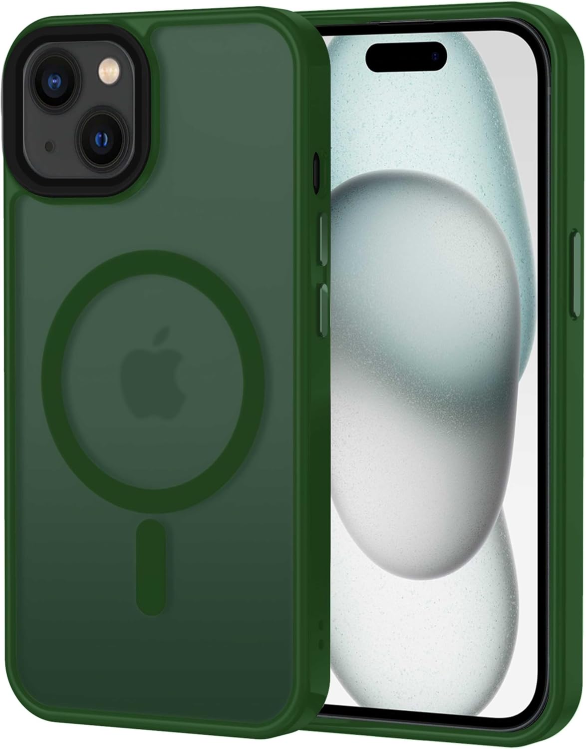 Detalle de XTCASE Coque iPhone 13 Magnétique – Transparent Vert Foncé, MagSafe compatible