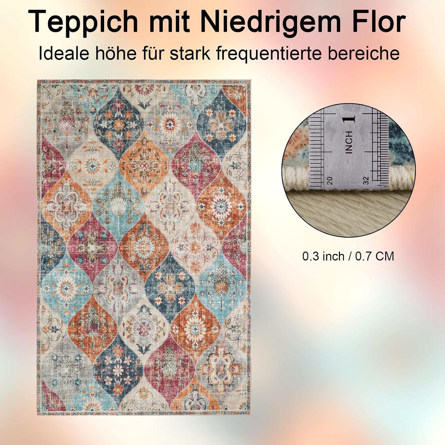 Detalle 2 de Xfrog Blumen Boho Teppich 160 x 230 cm đĄ