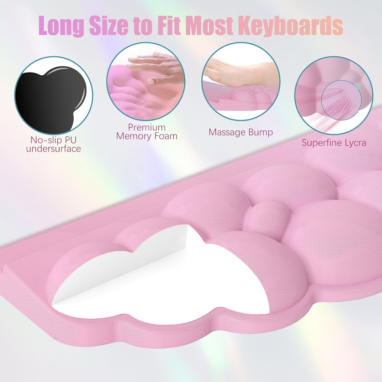 Detalle 1 de Lomil WR01P-LO1 Cloud Keyboard Stand and Wrist Rest Set with Memory Foam