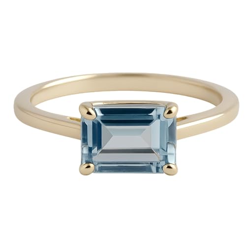 Thumbnail 7 de Baguette Blautopas Vergoldeter SterlingâSilber Ring 19 mm đ