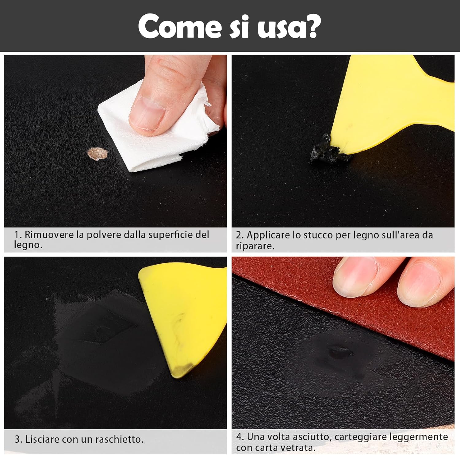 Detalle de SEISSO Stucco per Legno Nero 200 g