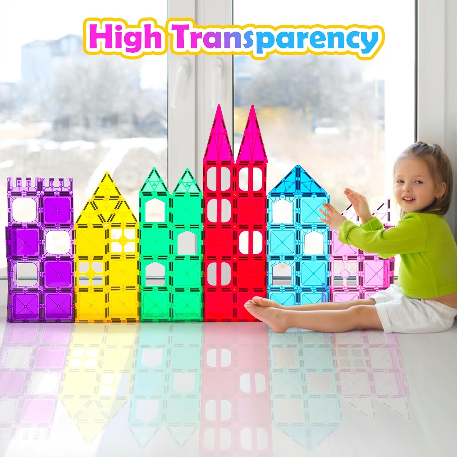 Thumbnail 3 de Diytoy Magnetic Tiles: 100-Piece 3D Building Set for ST math and STEM Play